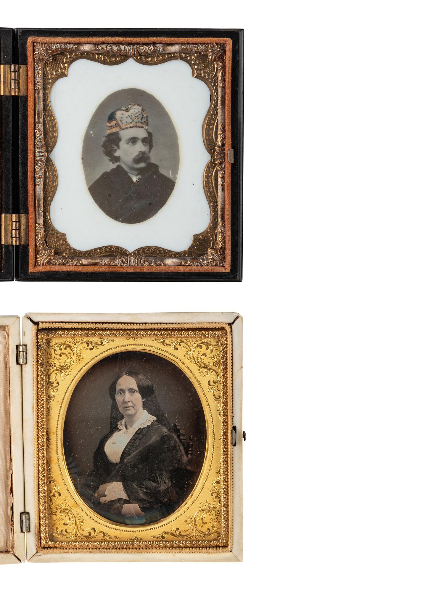 [EARLY PHOTOGRAPHY]. 9 cased images featuring interesting subjects, all housed in Union cases.