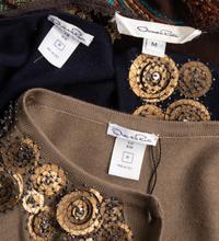Five Oscar de la Renta Embellished Neckline Sweaters, ca.2009