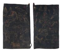 A Pair of Tibetan Painted Wood Door Panels