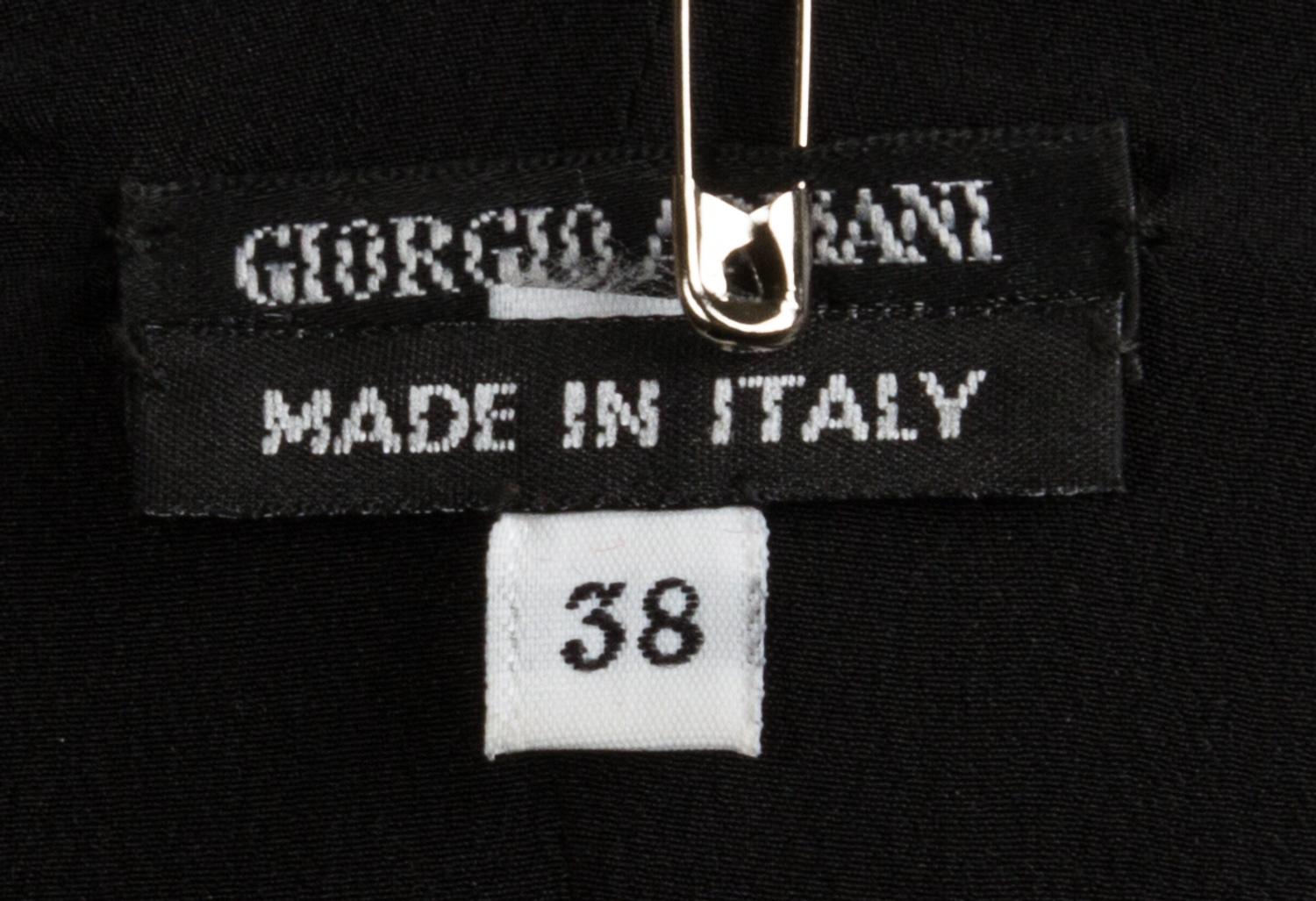 A Giorgio Armani Black Crepe Tuxedo Strapless Gown, Size 38.