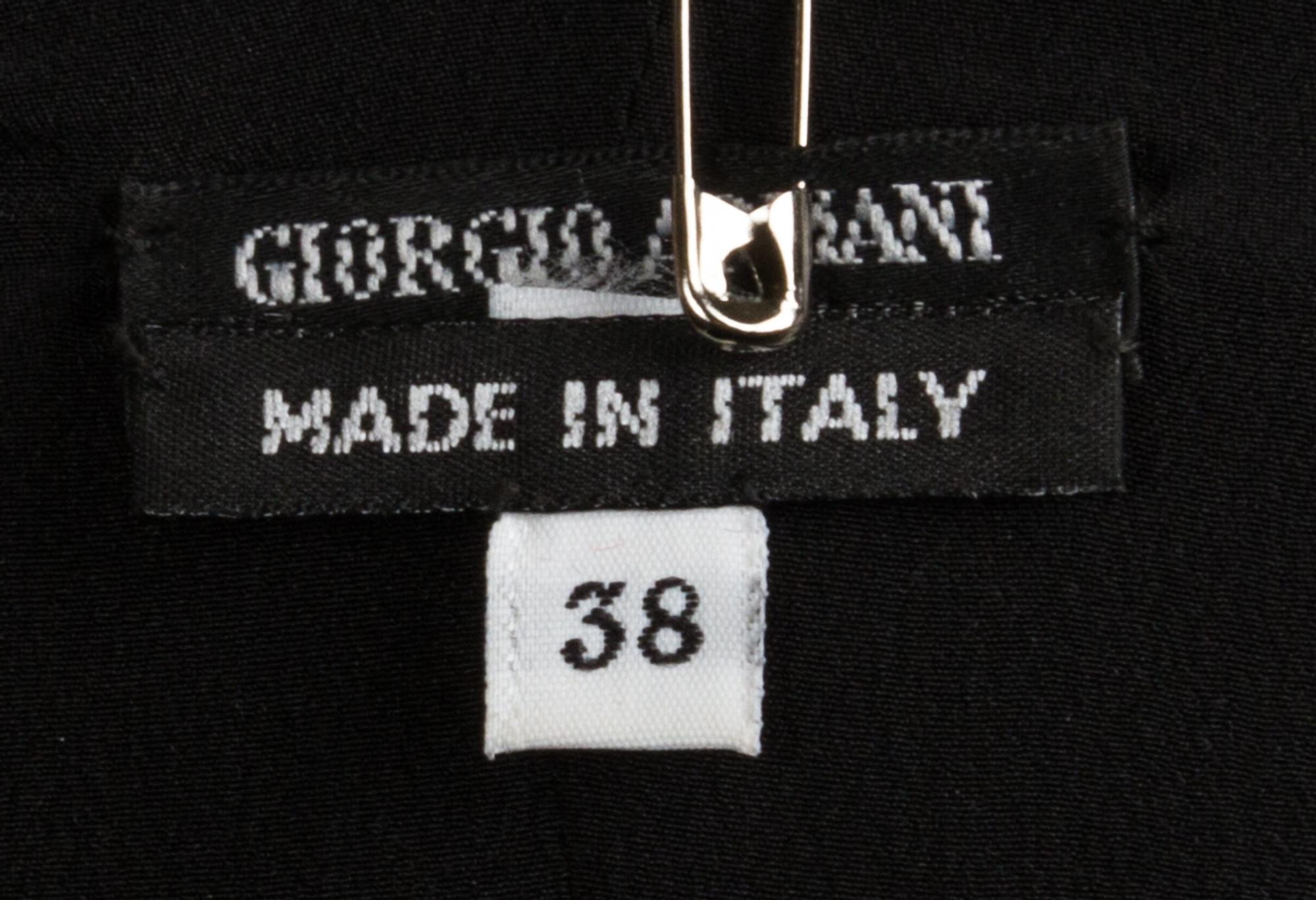 A Giorgio Armani Black Crepe Tuxedo Strapless Gown, Size 38.
