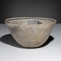 Ancestral Pueblo, Mimbres Classic Black-on-White Pottery Bowl