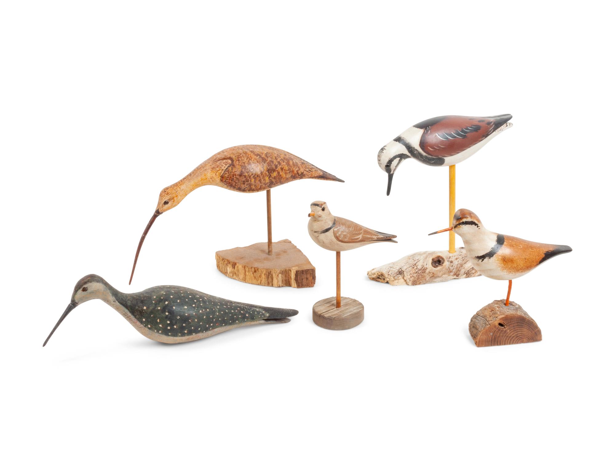 Eleven Carved and Polychrome Painted Shorebirds