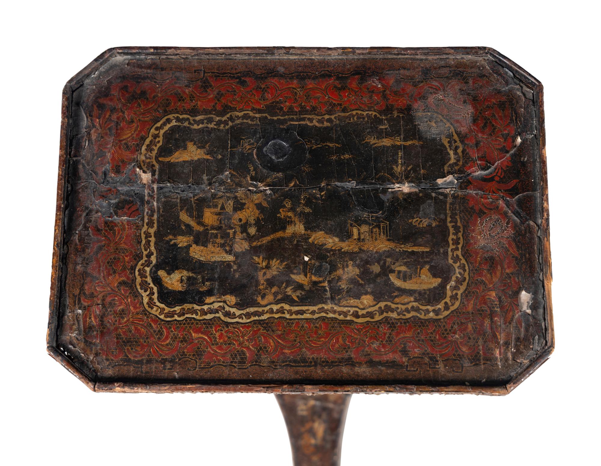 A Chinese Export Lacquer End Table