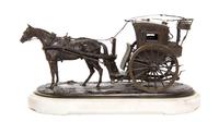 A French Bronze Figural Group, Width overall 11 inches.