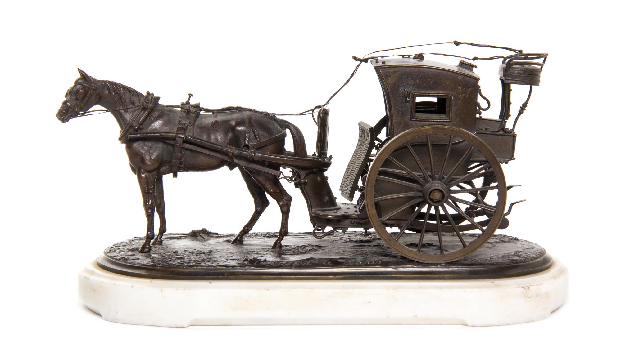 A French Bronze Figural Group, Width overall 11 inches.