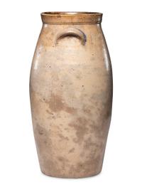 A Six-Gallon Bird Decorated Stoneware Churn