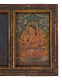 A Pair of Tibetan Painted Lacquer Panels