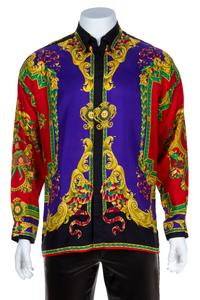 A Gianni Versace Silk Print Shirt, Size 48.