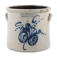 An F.B. Norton & Co. Two-Gallon Cobalt Decorated Stoneware Crock