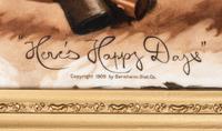 A 'Here's Happy Days' Painted Vitrolite Advertising Panel for I.W. Harper Whiskey