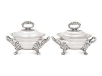 A Pair of Victorian Silver-Plate Sauce Tureens