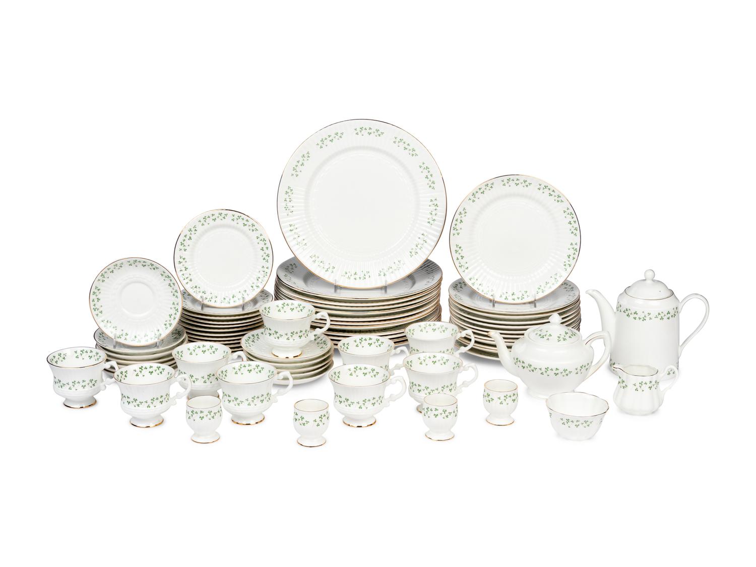 A Royal Tara Trellis Shamrock Porcelain Dinner Service