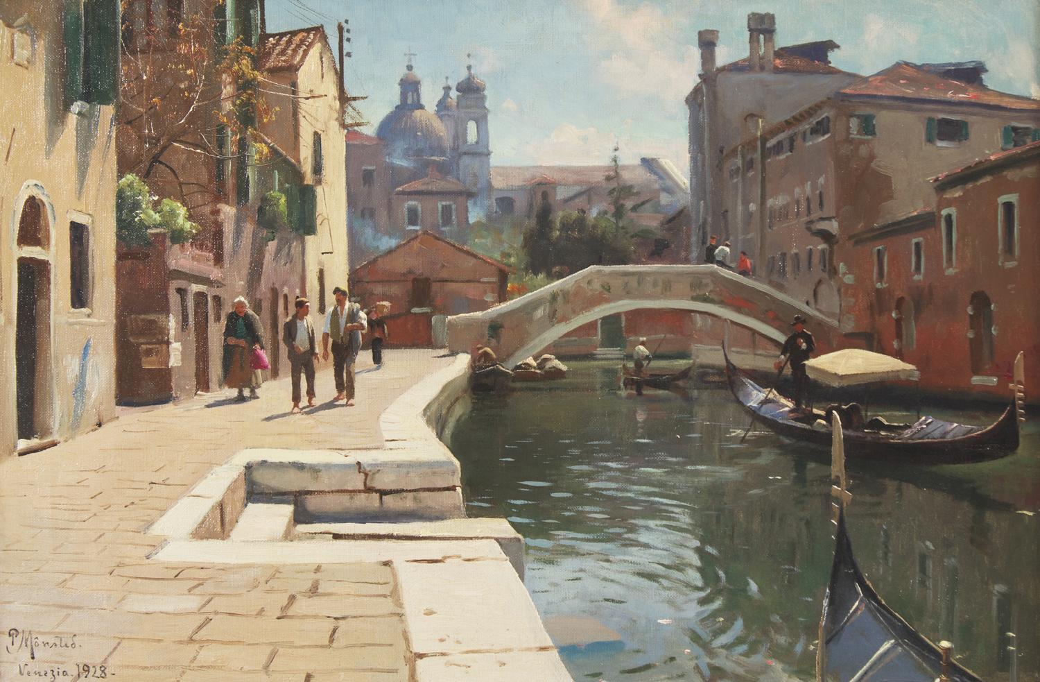 Peder Mørk Mønsted (Danish, 1859-1941) — Canal in Venice , 1928