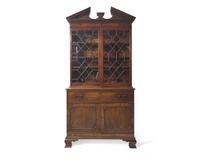 A George III mahogany secretary bookcase, late 18th century