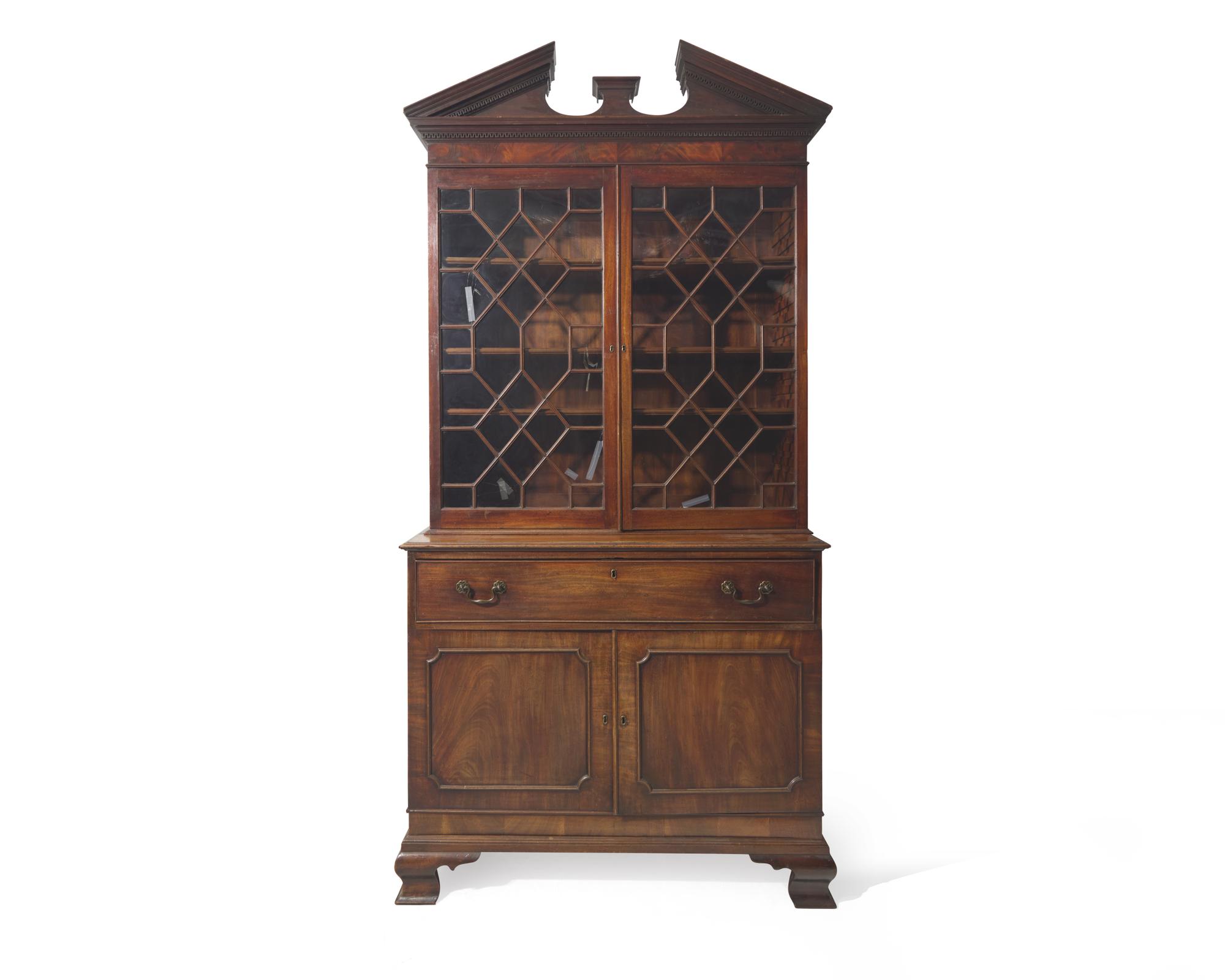 A George III mahogany secretary bookcase, late 18th century