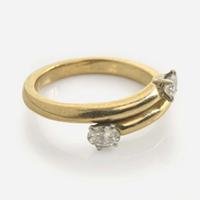 A Contemporary Gold and Diamond Ring and Necklace