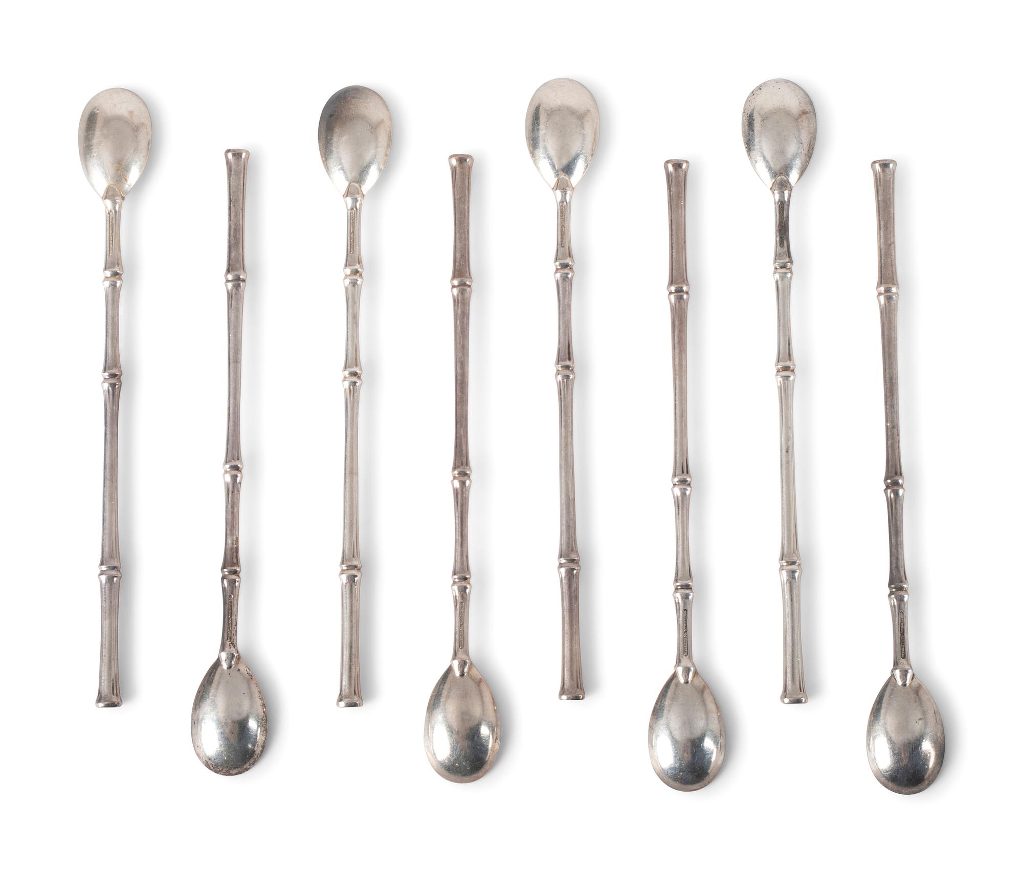 A Set of Tiffany & Co. Silver Bamboo Iced Tea Spoons