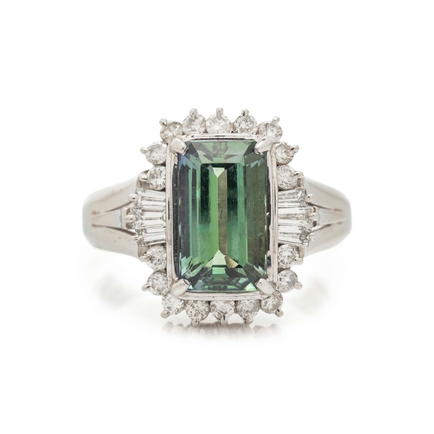 ZOISITE AND DIAMOND RING
