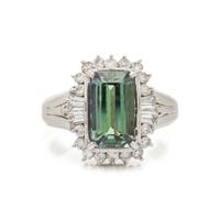 ZOISITE AND DIAMOND RING