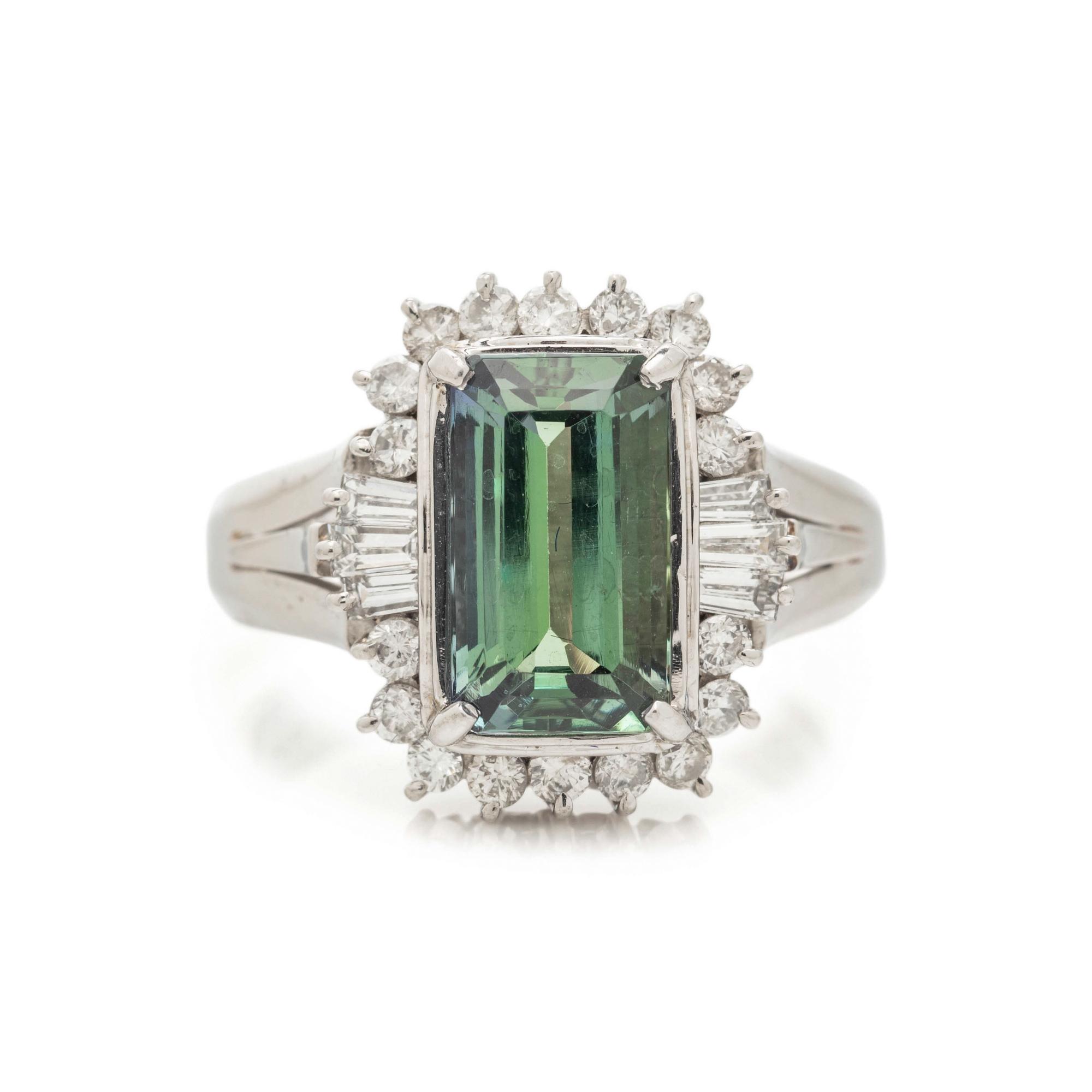 ZOISITE AND DIAMOND RING