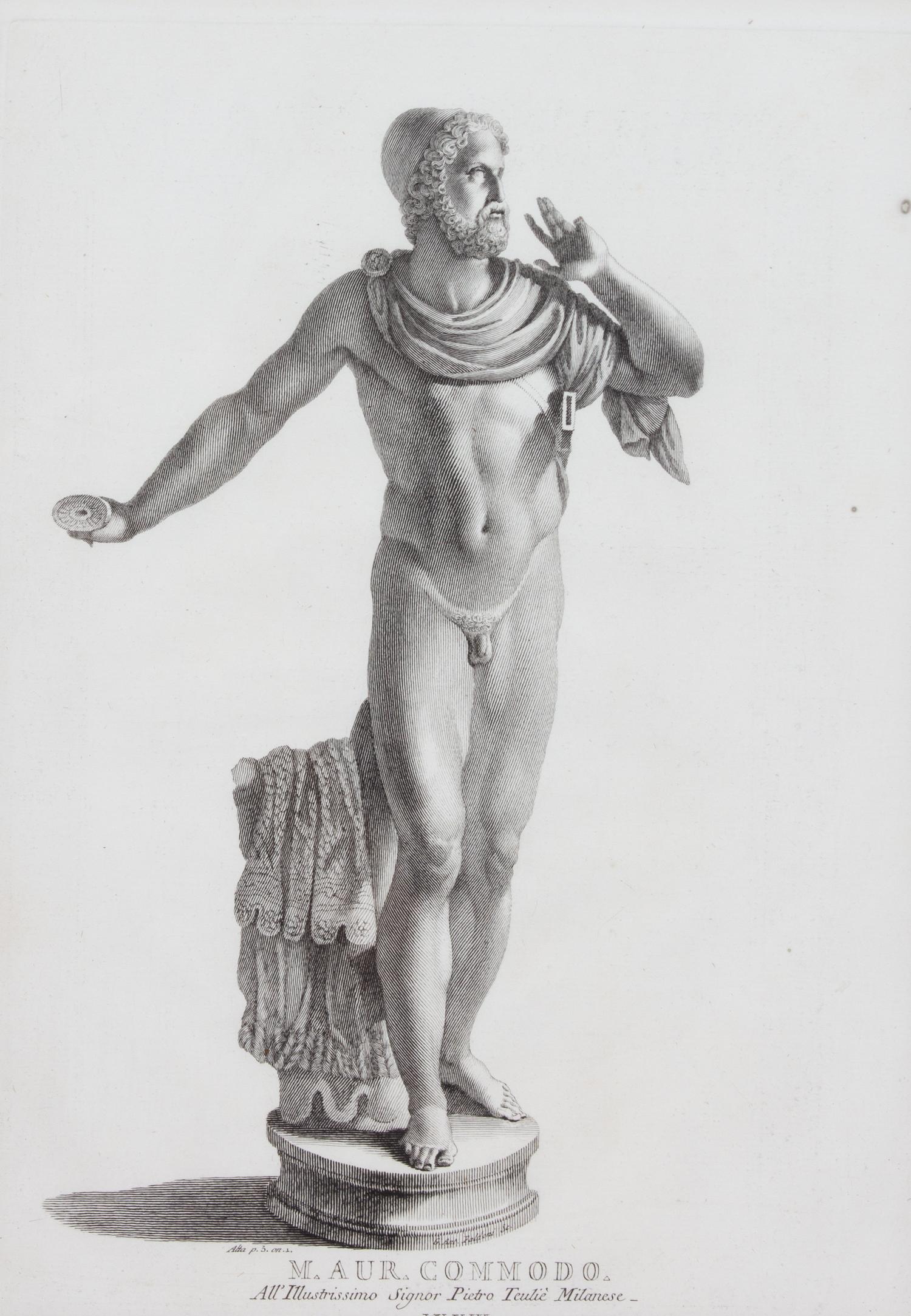 A Group of Four Zanetti Greek Statue Engravings Image area 16 x 11 1/2 inches. — 19TH CENTURY