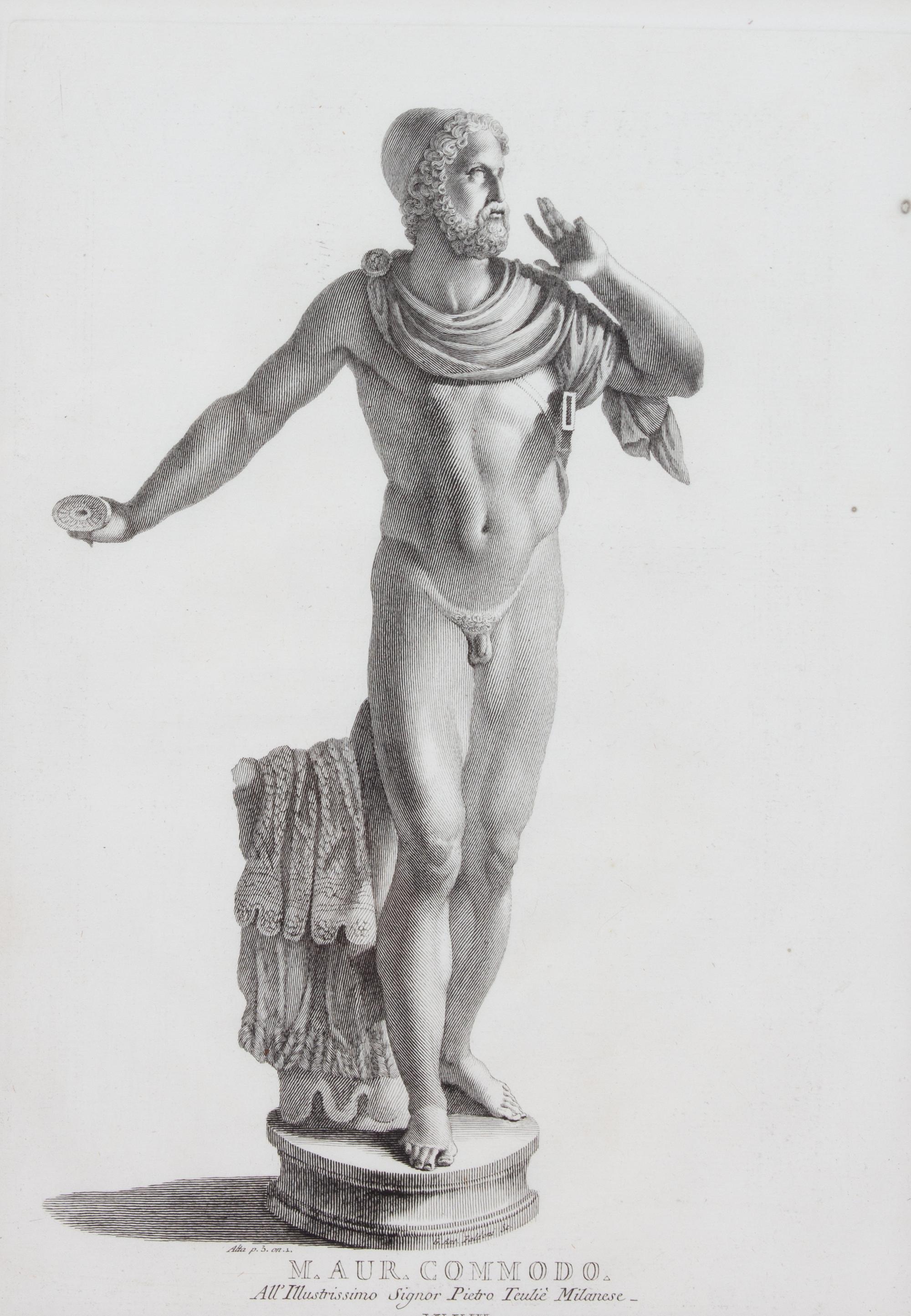 A Group of Four Zanetti Greek Statue Engravings Image area 16 x 11 1/2 inches. — 19TH CENTURY