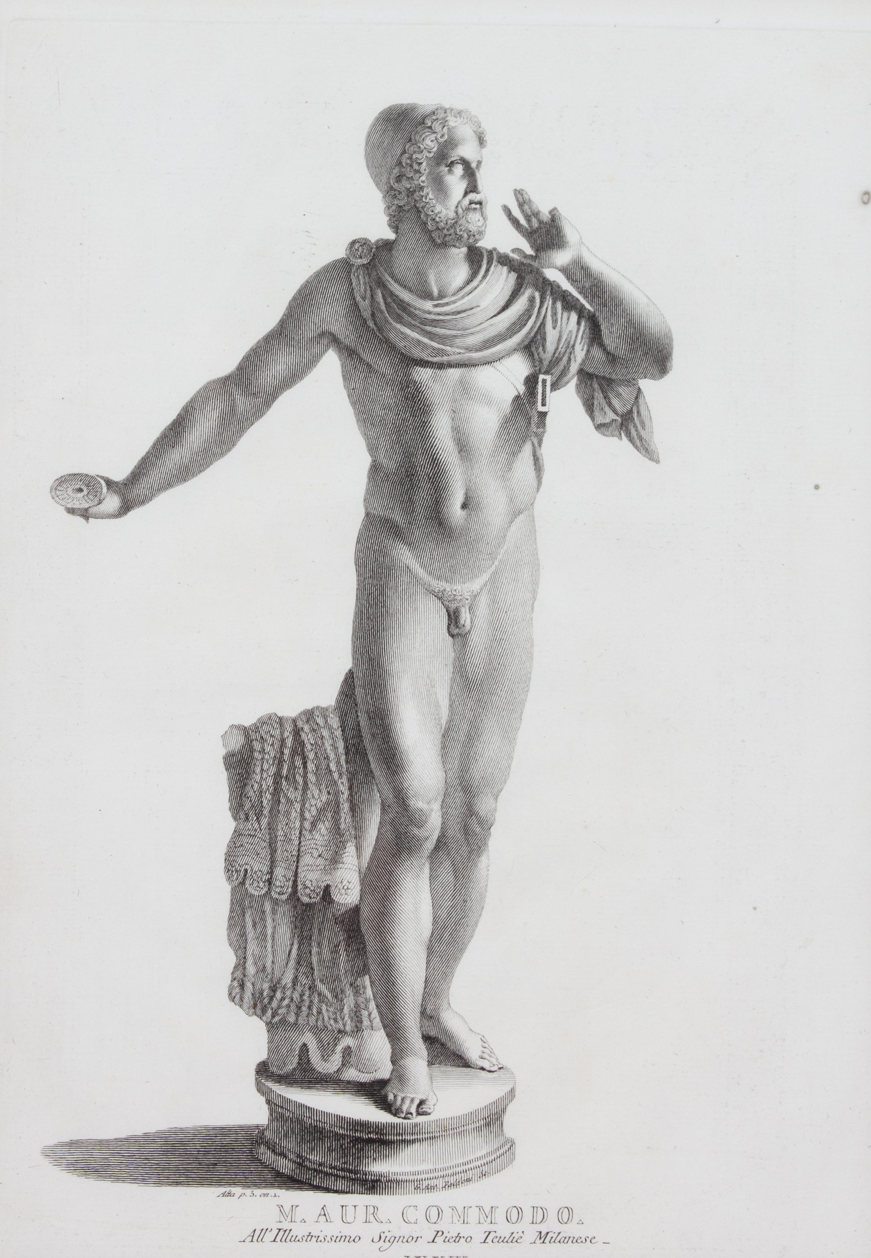 A Group of Four Zanetti Greek Statue Engravings Image area 16 x 11 1/2 inches. — 19TH CENTURY