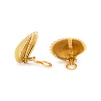 TONY WHITE, YELLOW GOLD SHELL EARCLIPS