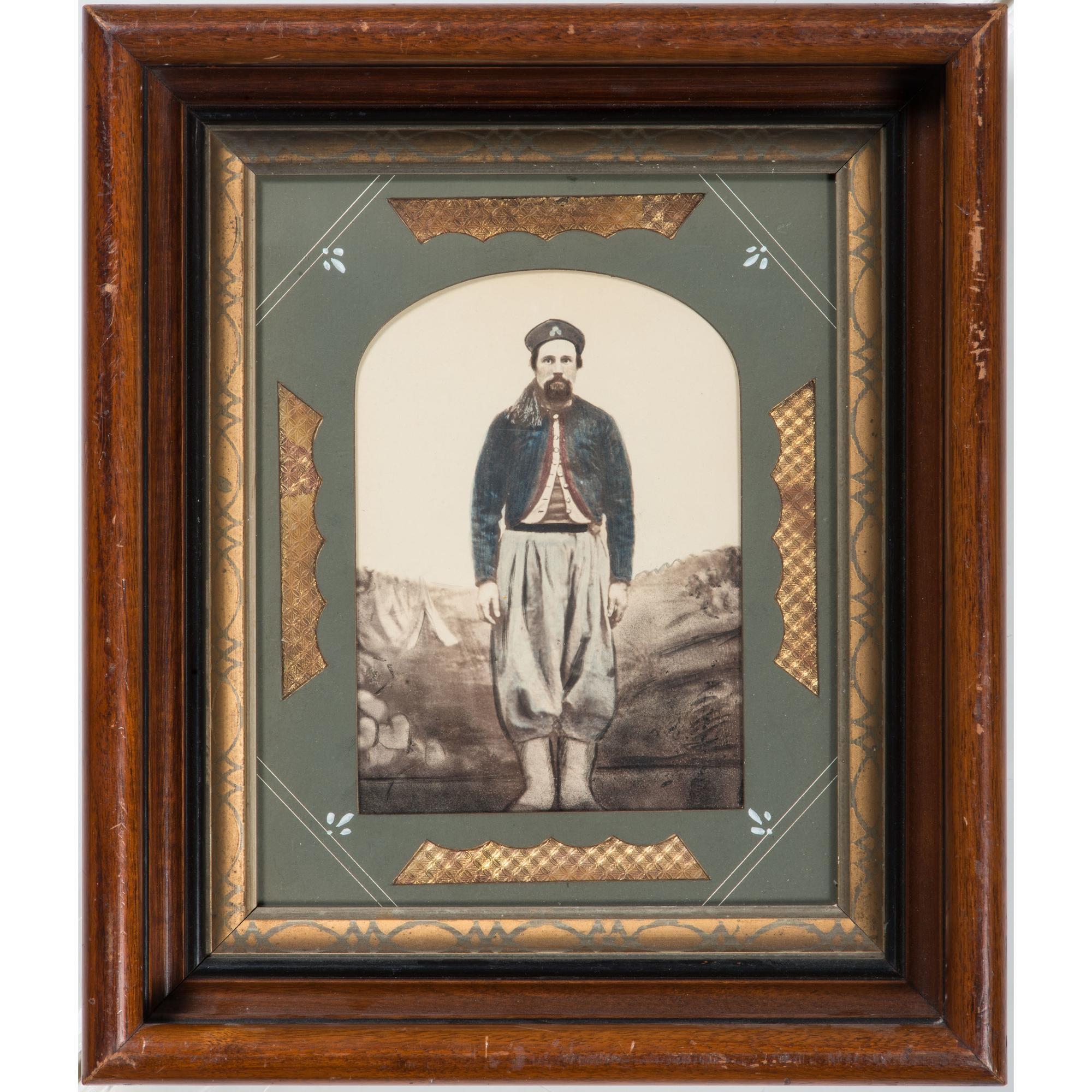 Civil War Hand-Tinted Albumen Photograph of Possible 76th Pennsylvania Zouave