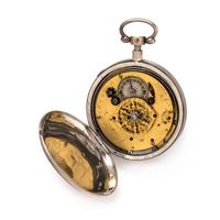 SILVER QUARTER REPEATER OPEN FACE POCKET WATCH