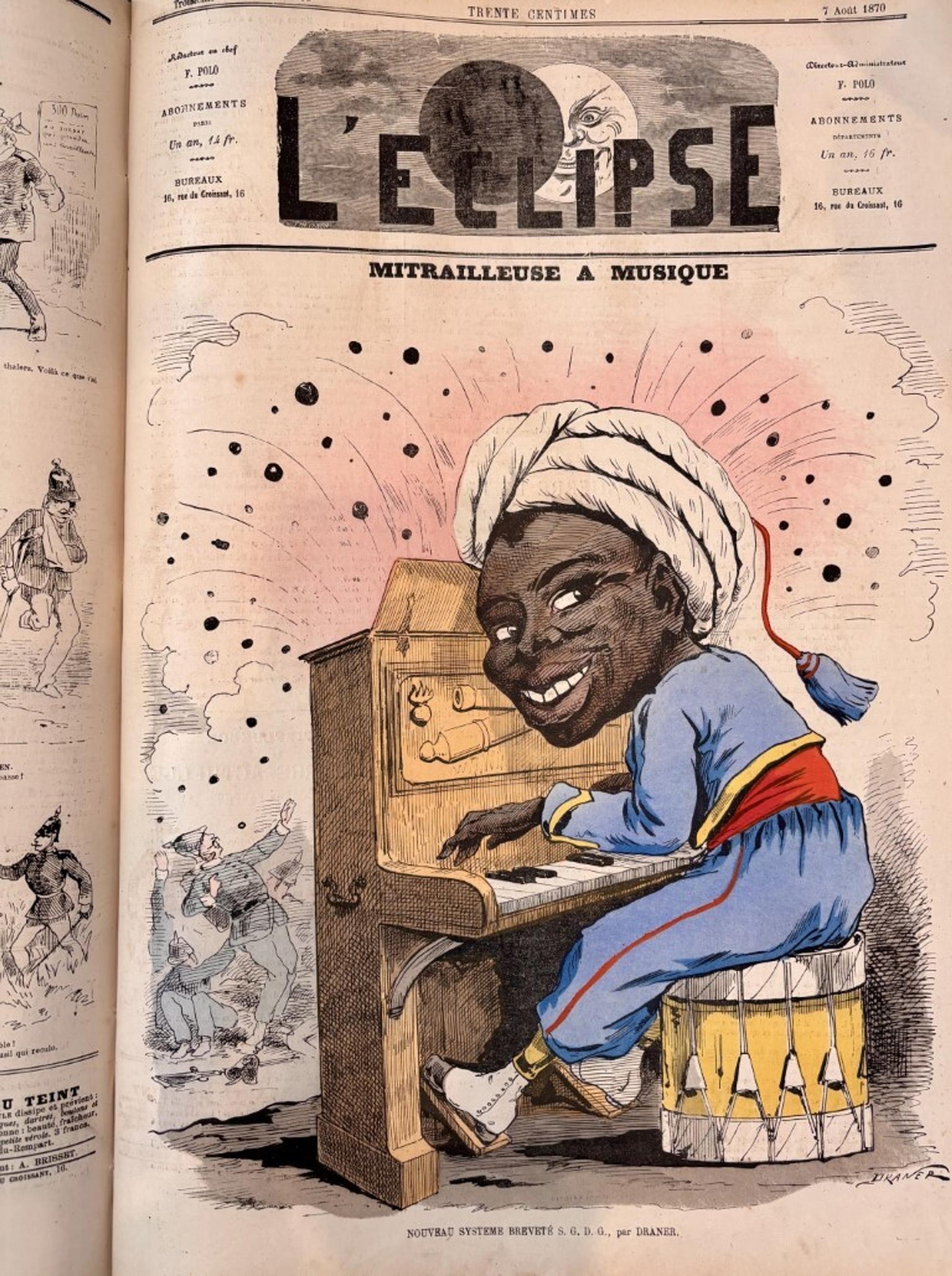 L'Eclipse Satirical Weekly Journal Bound in 3 Folios, Illustrations by Andre Gill