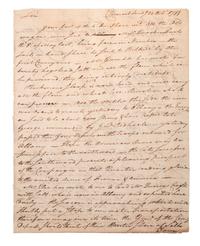 [REVOLUTIONARY WAR]. Manuscript document signed ("D.M."?), to Captain Colville? Claverack, NY, 22 October 1781.