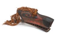 A Kwakwaka'wkw Painted Wood Mask Height 7 1/2 x length 18 x width 5 1/2 inches.