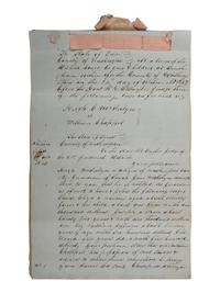 [AFRICAN AMERICANA -- TEXAS]. Legal document referencing 5 enslaved individuals. Washington County, TX, 1846-1848.