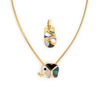 ASCH GROSSBARDT, YELLOW GOLD AND MULTIGEM PENDANTS