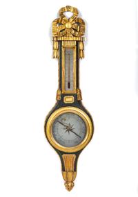 A French Painted and Parcel Gilt Barometer