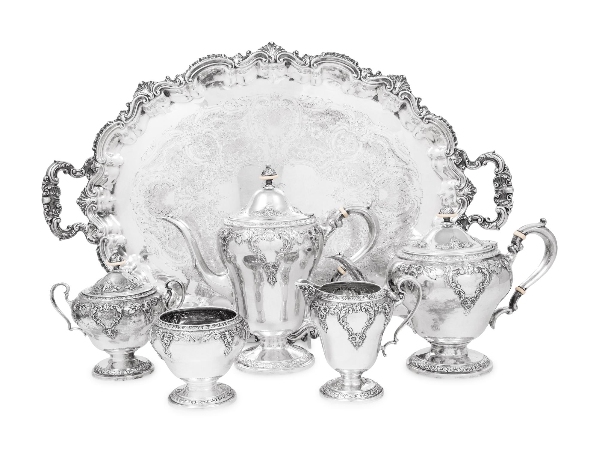 An American Silver Five-Piece Tea and Coffee Service