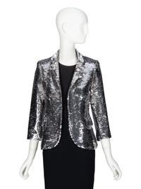 LIBERTINE, SILVER SEQUINED TAILORED JACKET