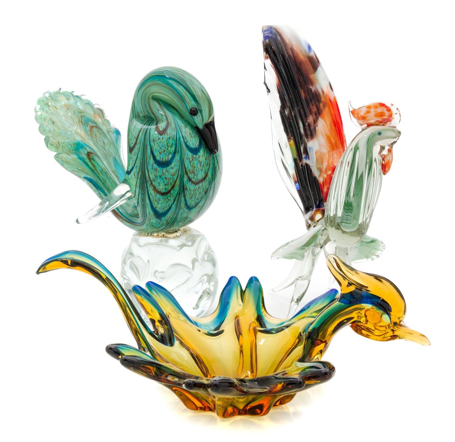 Three Murano Glass Figures Height of tallest 9 3/4 inches — 20TH CENTURY
