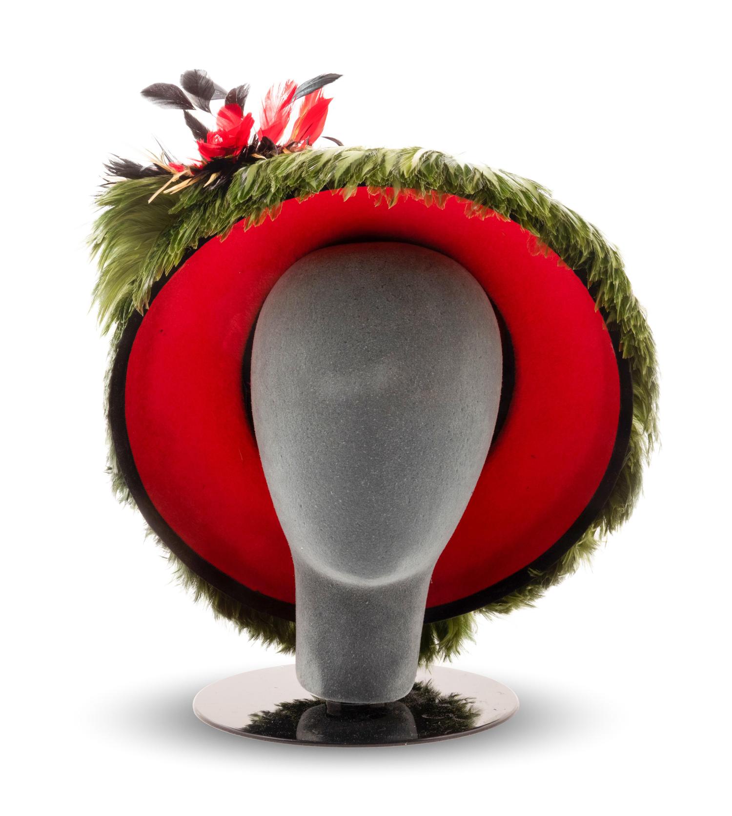Three Kokin Hats Trimmed with Feathers, 1980-90s