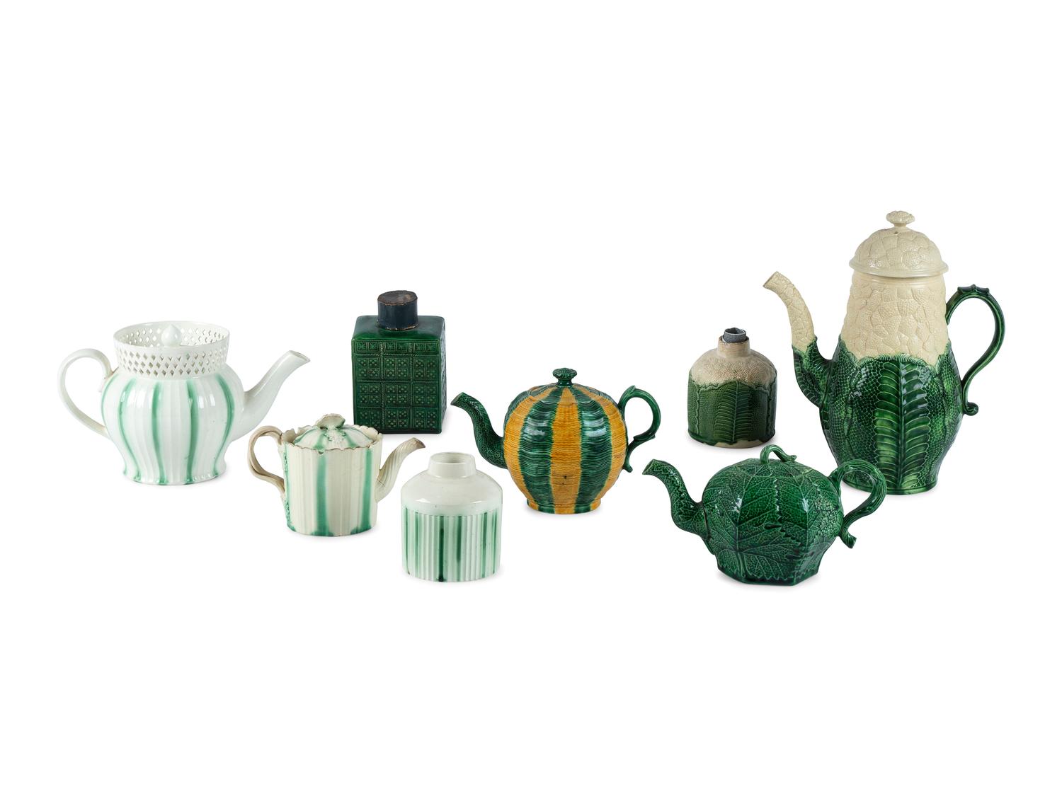 A Group of English Majolica Serving Articles