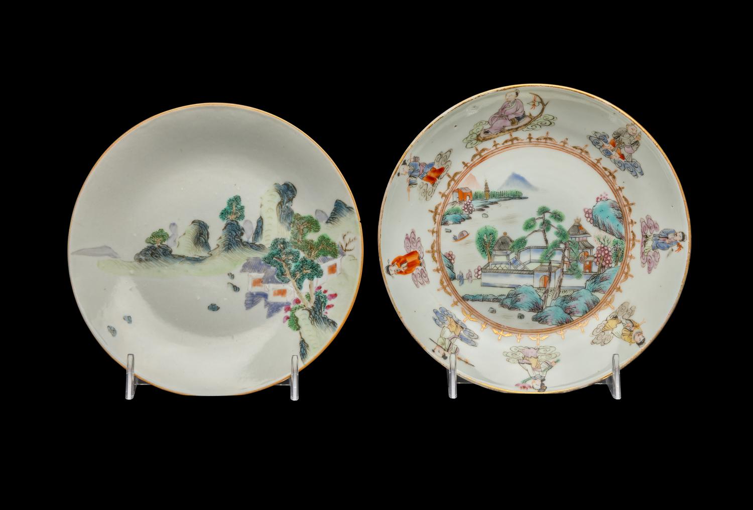 Two Chinese Famille Rose Porcelain Dishes