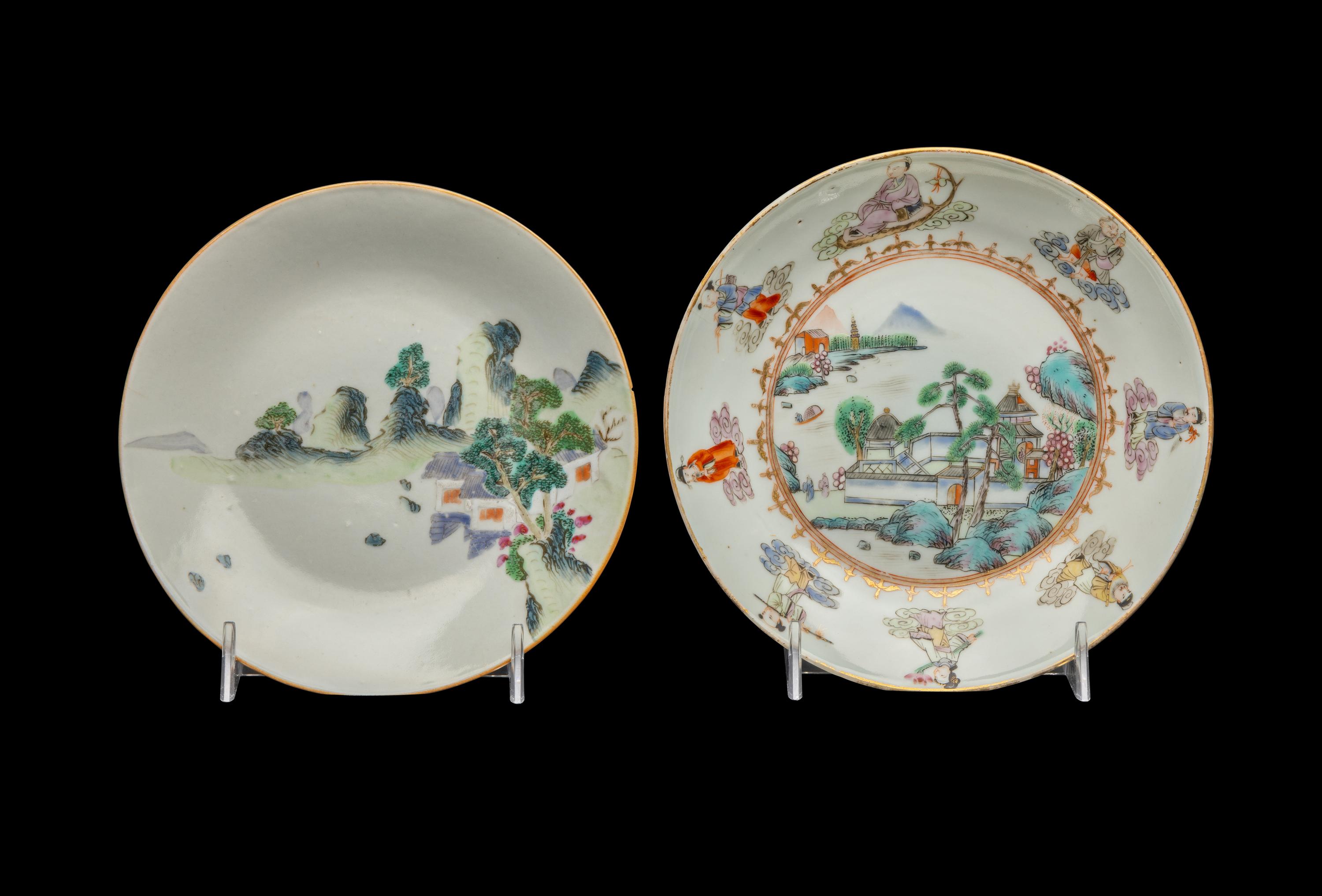 Two Chinese Famille Rose Porcelain Dishes