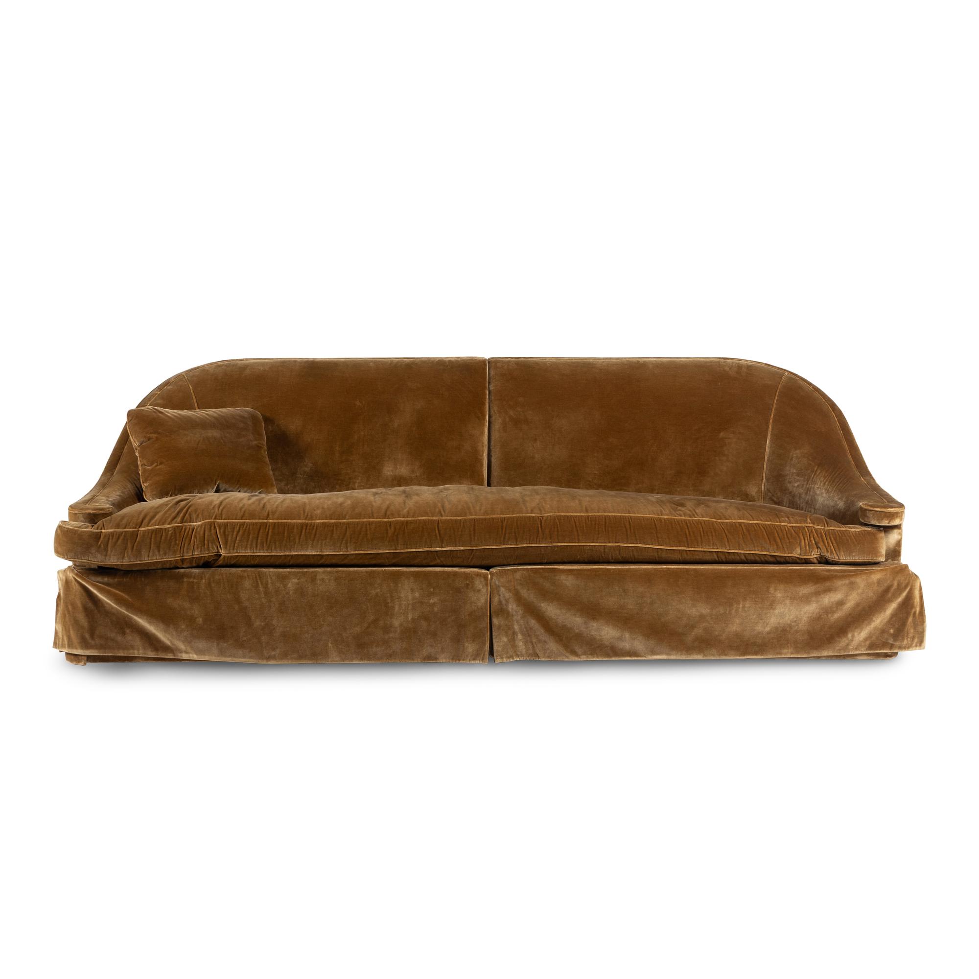 A Michael Taylor Velvet Upholstered Sofa