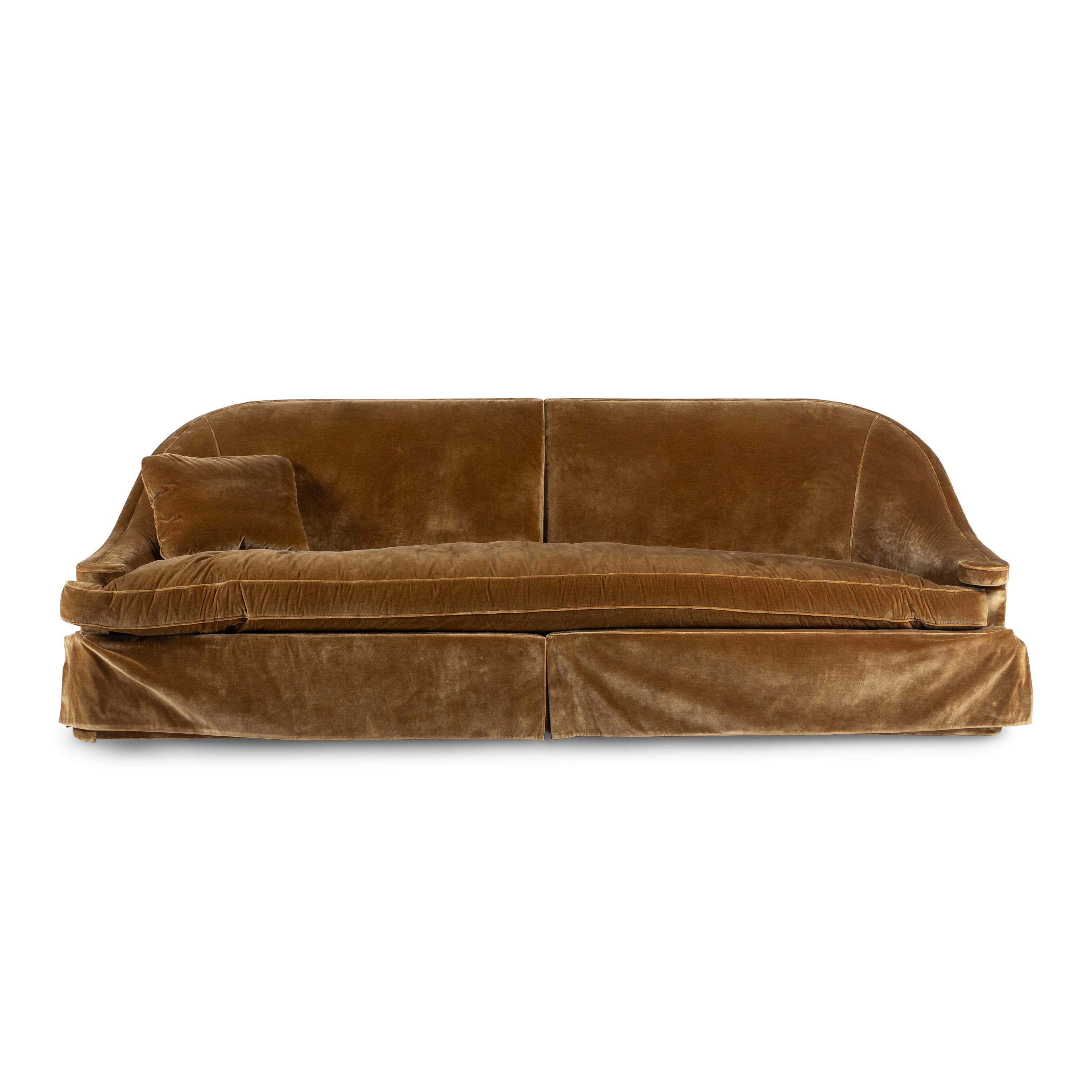 A Michael Taylor Velvet Upholstered Sofa