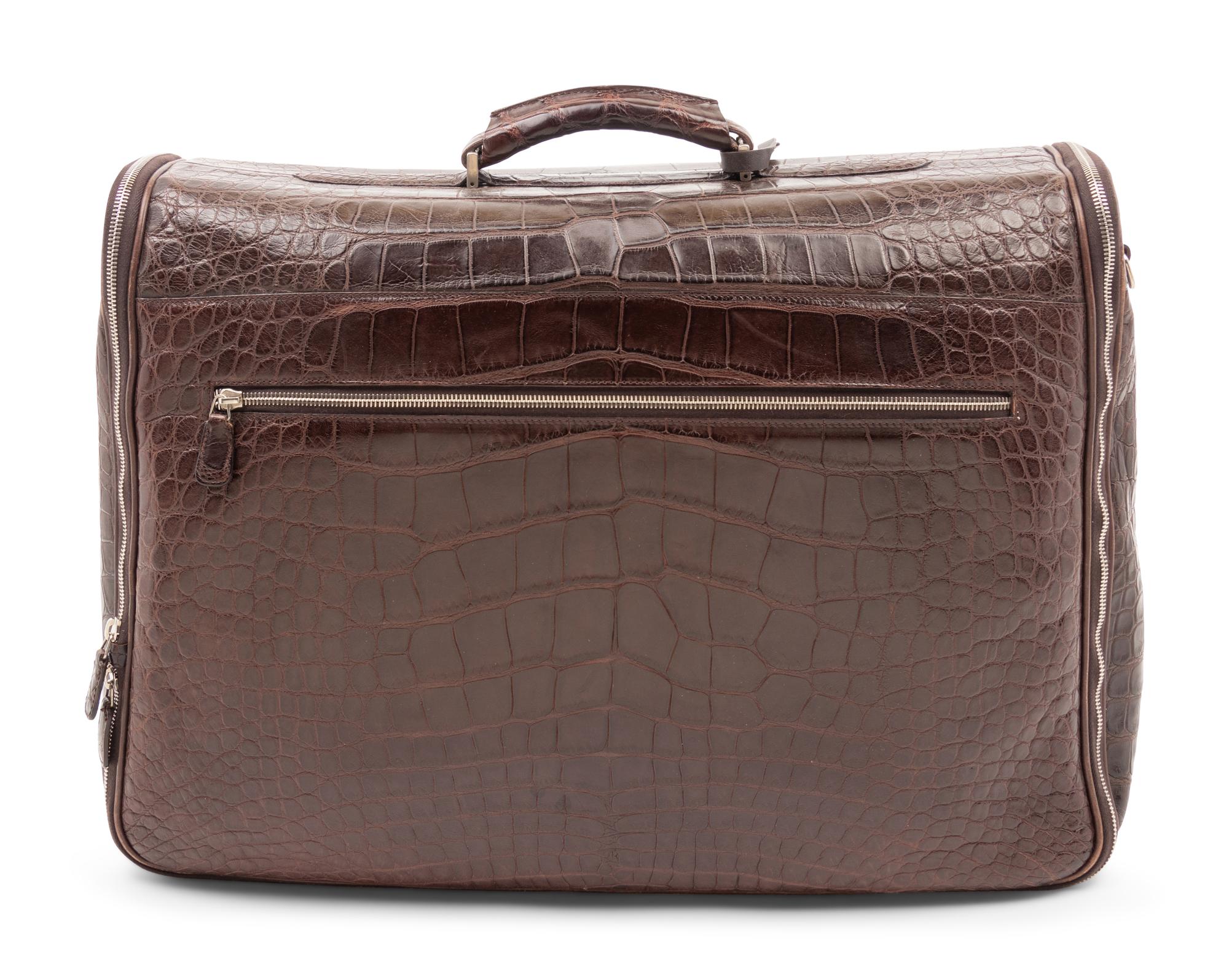 Brioni Brown Alligator Garment Bag,