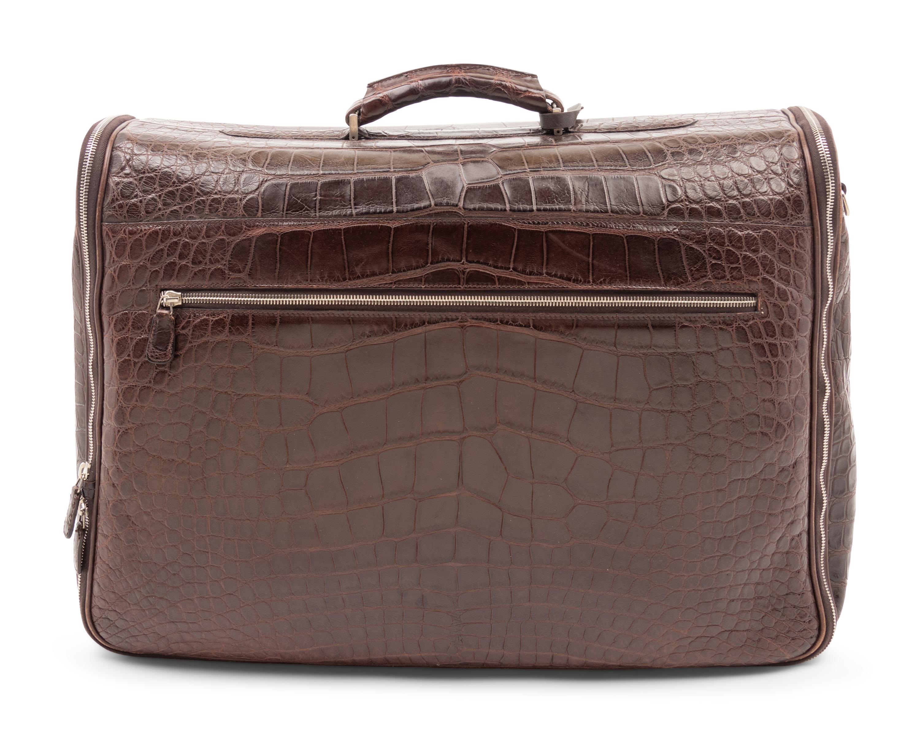 Brioni Brown Alligator Garment Bag,