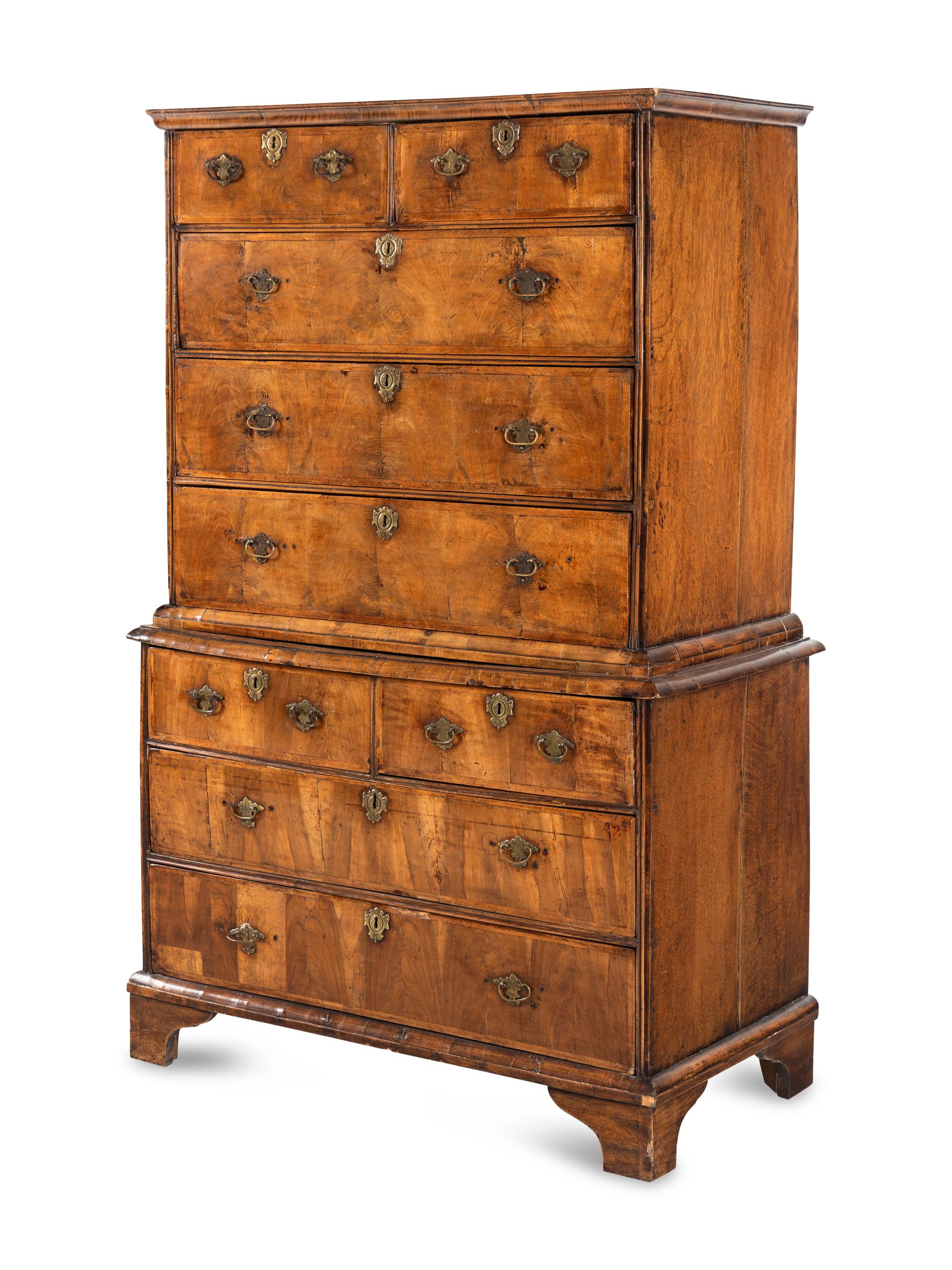 A George II Walnut Chest-on-Chest