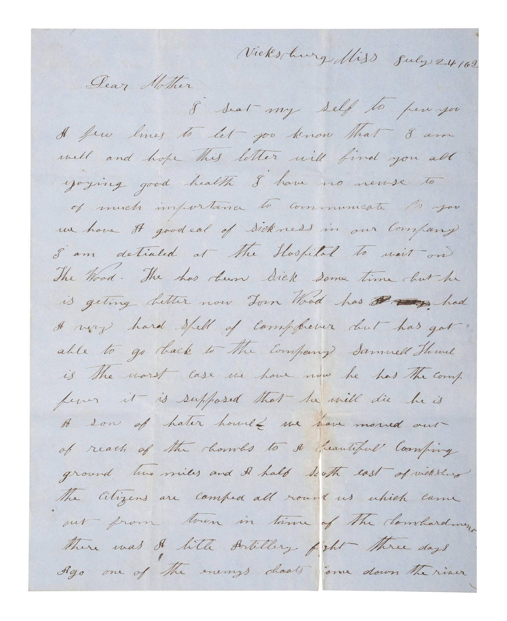 [CIVIL WAR - NAVY]. A group of 4 documents with Vicksburg and Mississippi Squadron interest, comprising: